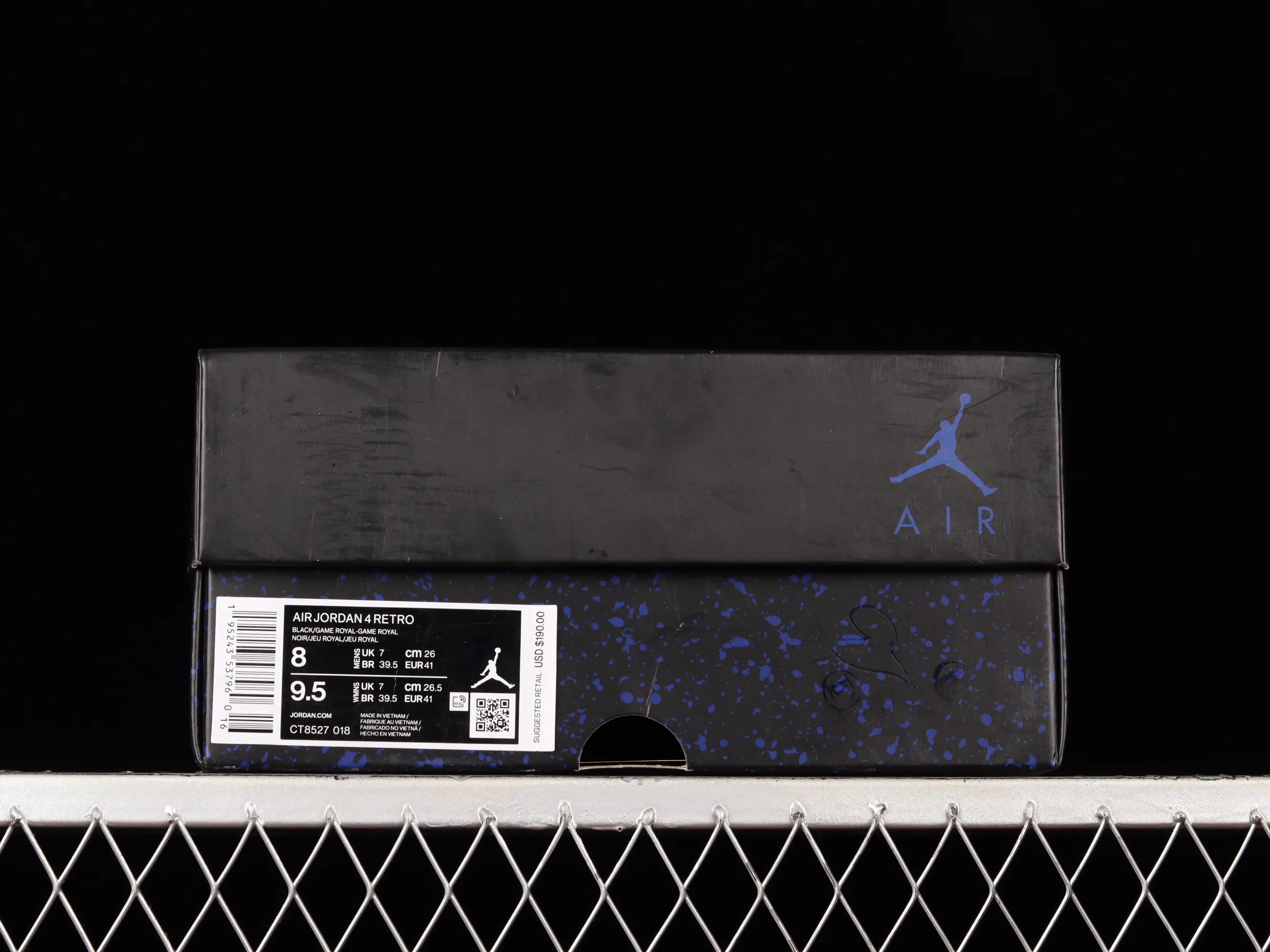 All categories Air Jordan Jordan series basketball shoes Air Jordan 4 Air Jordan 4 Retro "Heilan" AJ4 Joe 4 black and blue retro casual sports culture basketball shoes CT8527-018